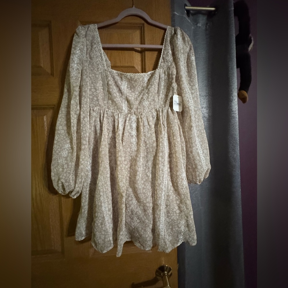 Altar’d State Ivory Floral Eyelet Mini Dress NWT Size Small
